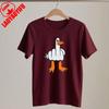 Mens Funny T-Shirt Rude Seagull Design Regular Fit Cotton Tee Women Men Print Cartoon Graphic Cotton T Shirts Breathable Workout