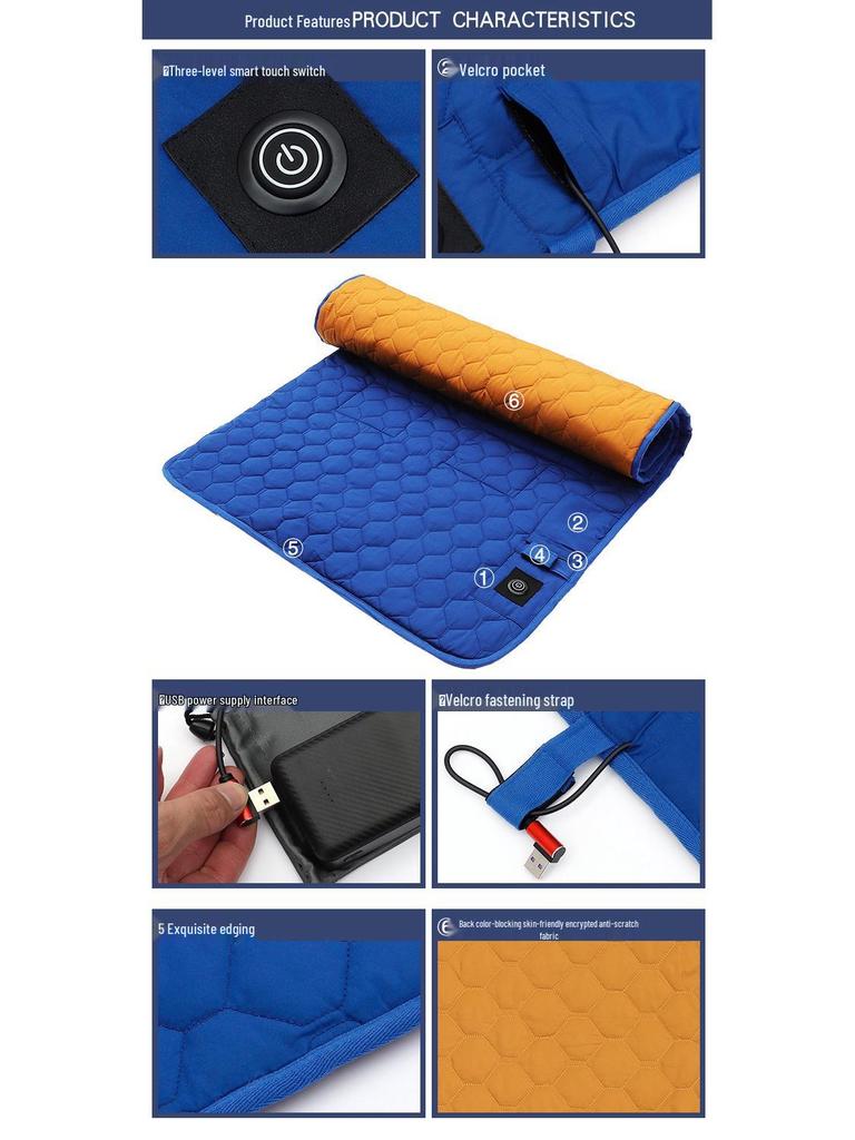 Портативный умный спальный мешок с подогревом: Теплая зимняя накладка из 7 частей для ног и ступней, идеально подходит для кемпинга на открытом воздухе.