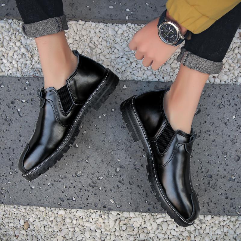 2024 New Autumn Chelsea Boots Men Fashion Casual Men Shoes British Male Ankle Boots Comfortable Waterproof Flat Shoes Male