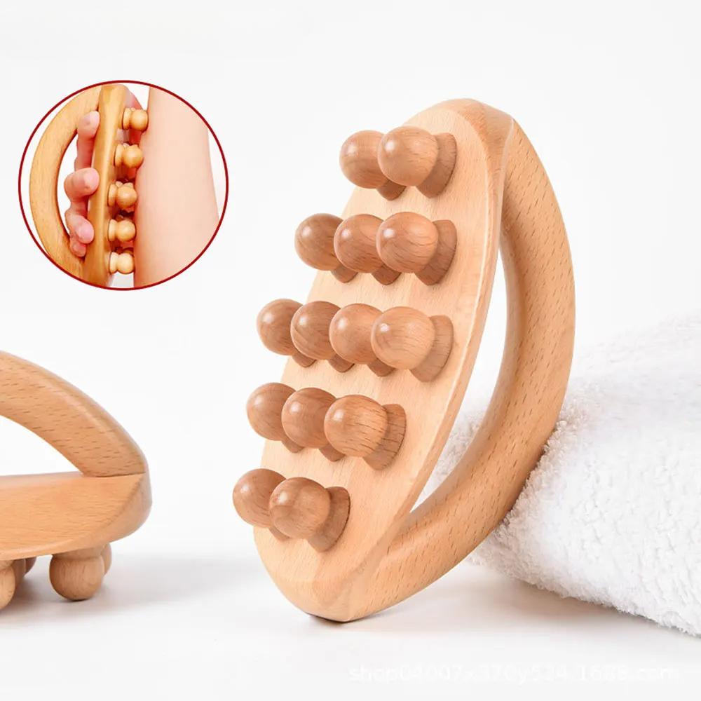 Массажный инструмент Wood Therapy, деревянная массажная щетка для тела для удаления целлюлита, облегчения состояния кожи, коррекции фигуры, лимфодренажный массажер