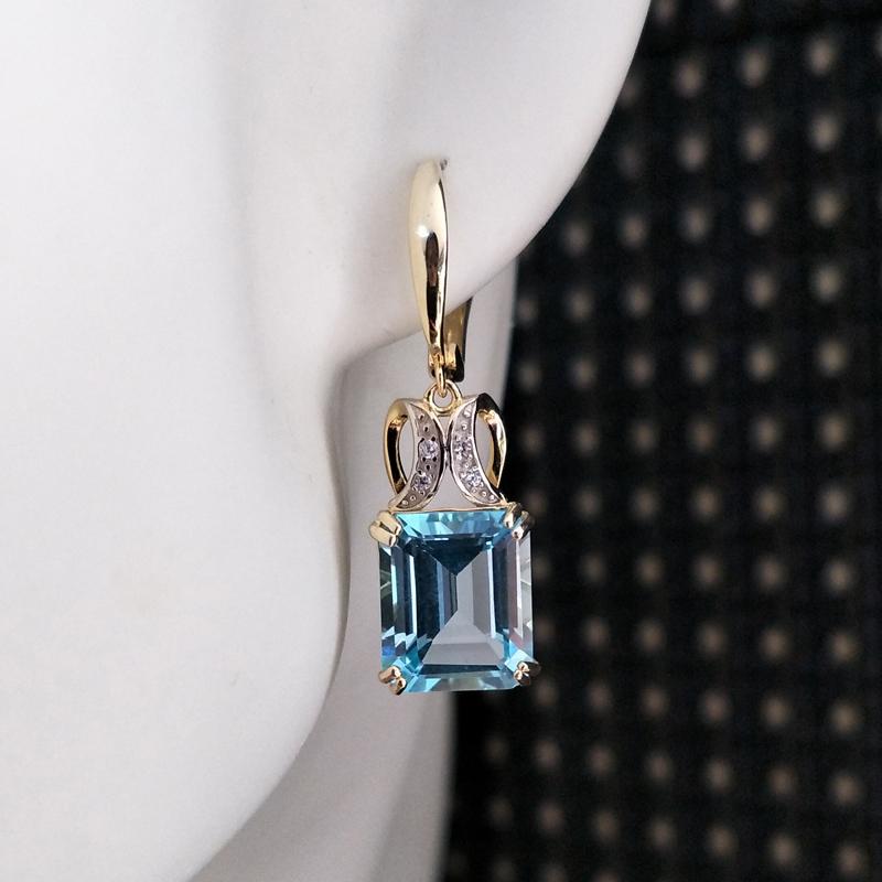 Натуральный хороший цвет BB, небесно-голубой топаз, комплект украшений, кольца, ожерелья и серьги, изысканные ювелирные изделия из серебра 925 пробы для женщин с подарочной коробкой