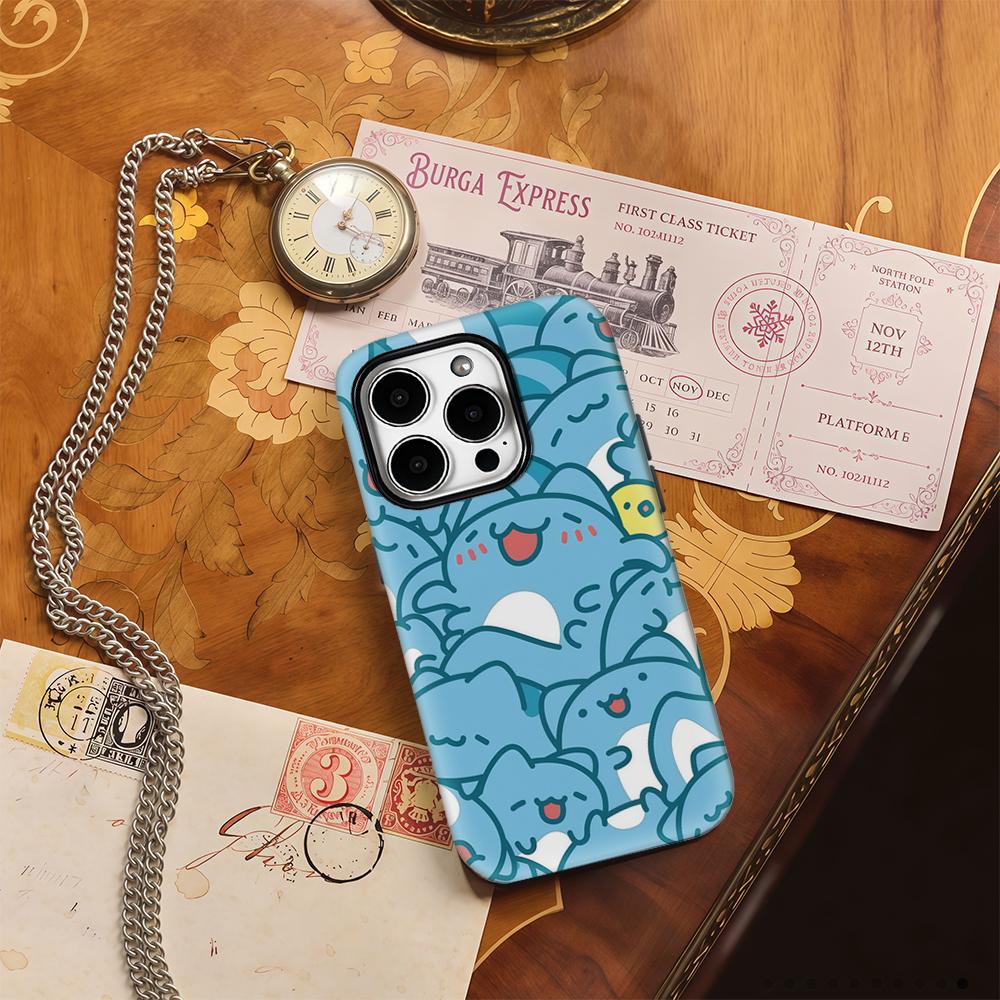Синий ПятноДля Магнитного Чехла для Телефона для IPhone 17 16 15 14 13 Pro Max Plus Одиночный Двухслойный Прочный Чехол