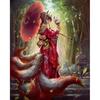 5D DIY Diamond Painting Fox Girl Cross Stitch Kit Mosaic Diamond Embroidery Rose Full Round/Square Drill Home Decoration