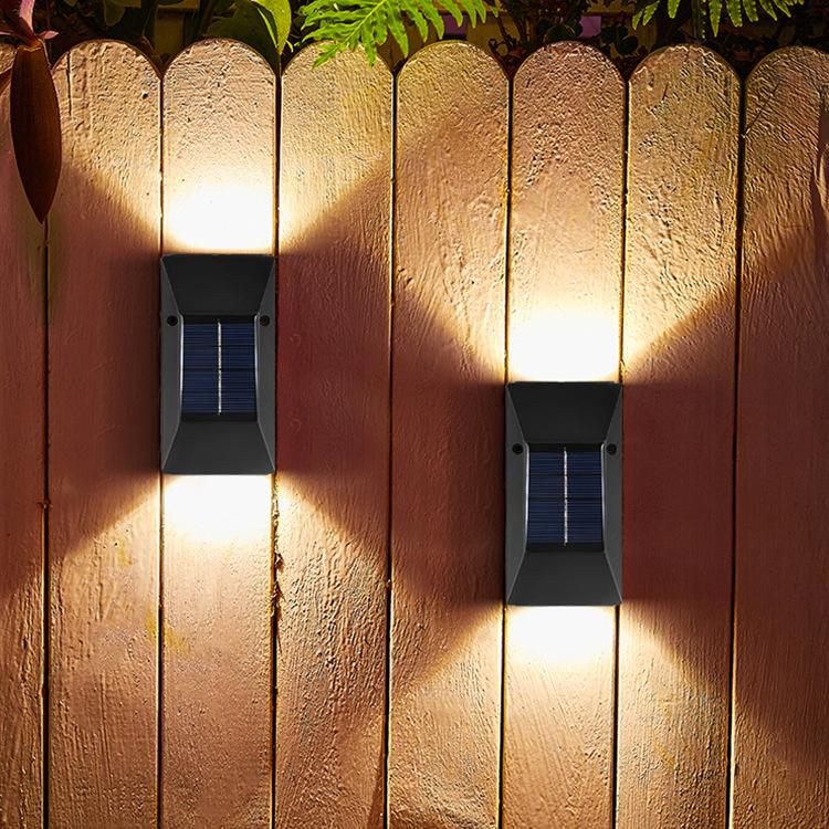 Светодиодный солнечный настенный светильник, уличный водостойкий солнечный светильник, забор, терраса, сад, патио, лестница, уличный пейзаж, украшение для балкона