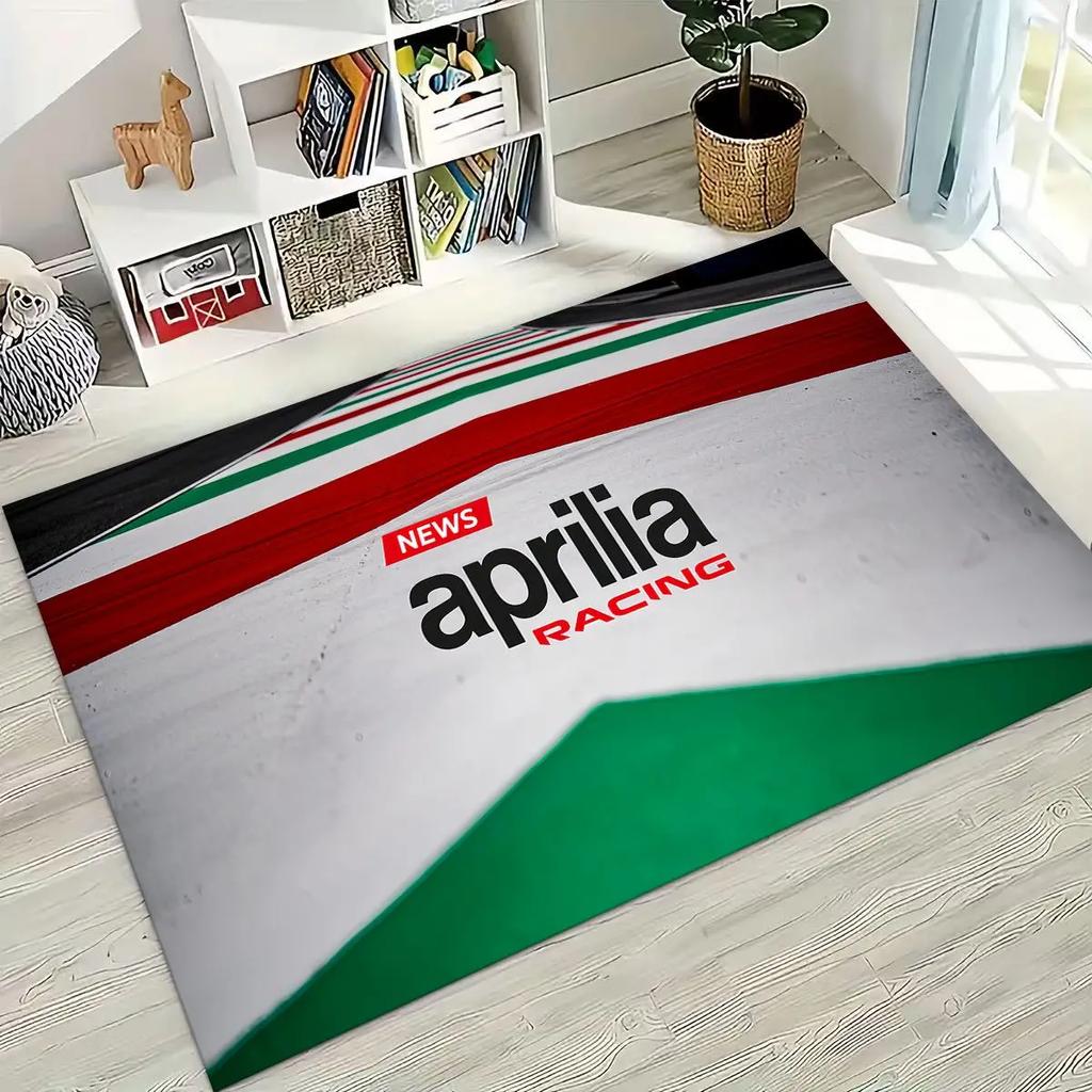 Motorcycle Aprilia Sign Racing Car Carpet Rug for Bedroom Living Room Sofa Home Doormat Decor,Large Kids Play Non-slip Floor Mat