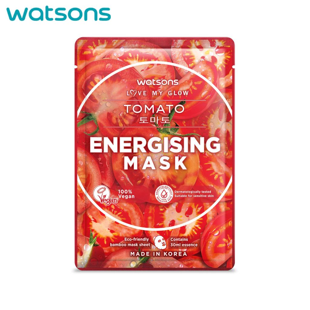 Watsons Love My Glow Tomato Energising Mask, 100% Vegan, Dermatologically Tested, 30 Ml. X 3 Pcs - Facial Mask, Mask Sheet