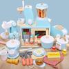 Playing House Wooden Kitchen Home Appliances Toys Children's Simulation Oven Bread Maker Juicer Cutting Music Kitchenware