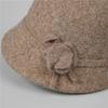 Simple Flower Woolen Hat Women Autumn and Winter High Sense Versatile Bucket Hat Basin Hat