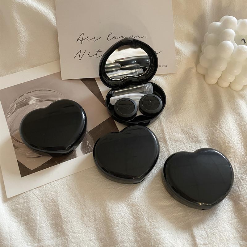 Конфетный одноцветный футляр для контактных линз, пластиковая цветная коробка для контактных линз, портативная коробка для хранения контактных линз, мини-коробка для ухода