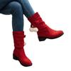 Foreign Trade Large Size Square Heel Polished Suede Fashion Boots Autumn and Winter New Christmas Style Square and Round Head Women's Boots