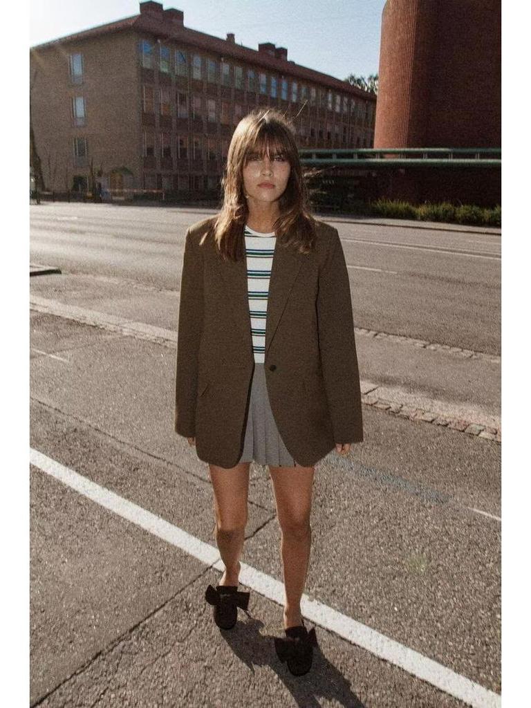 Женский свободный пиджак в стиле ретро-стритстайл Осень 2024 - Европейская и американская мода