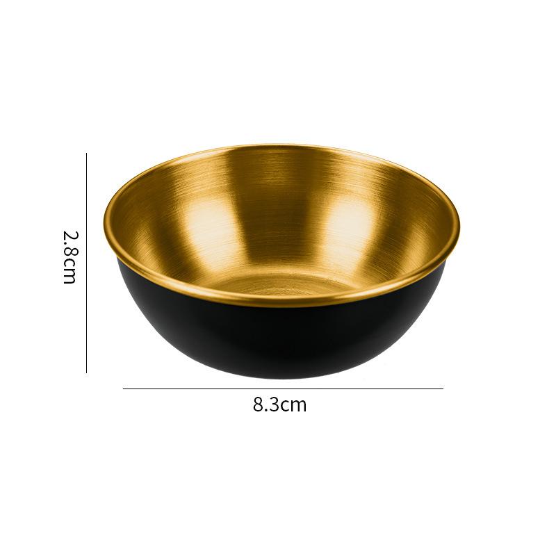 Round Small Sauce Dish Stainless Steel Seasoning Plates Dipping Bowl Appetizer Serving Tray Vinegar Soy Saucer Kitchen Tableware