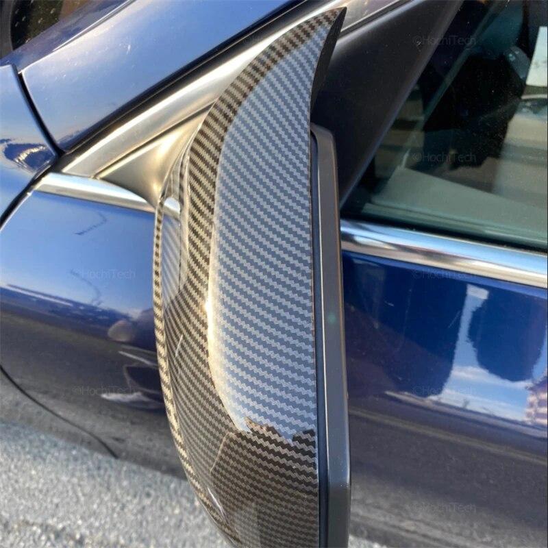 2 шт., черные боковые крышки зеркал с узором из углеродного волокна, сменные накладки для BMW 5 серии F10 F11 F18 2010-2013, аксессуары