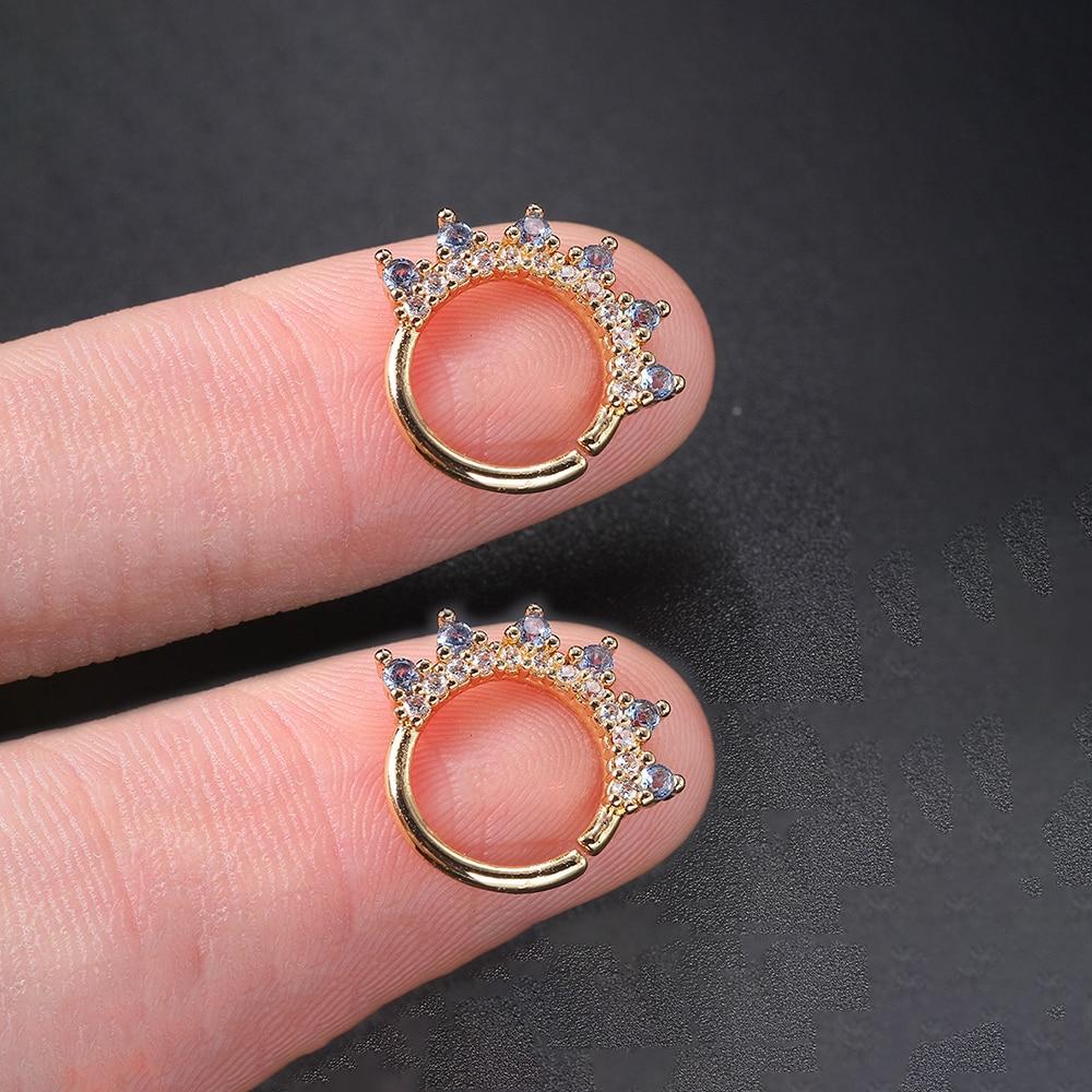 2 шт., минимальные серьги из нержавеющей стали с цирконом, женские и мужские спиральные серьги для козелка, хряща, раковины Daith, ювелирные изделия для пирсинга ушей