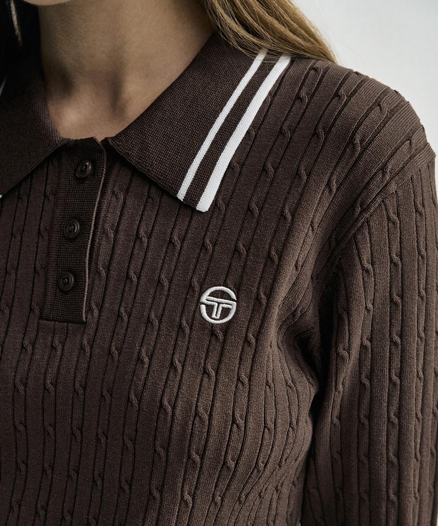 SERGIO TACCHINI W Cable Polo Sweater