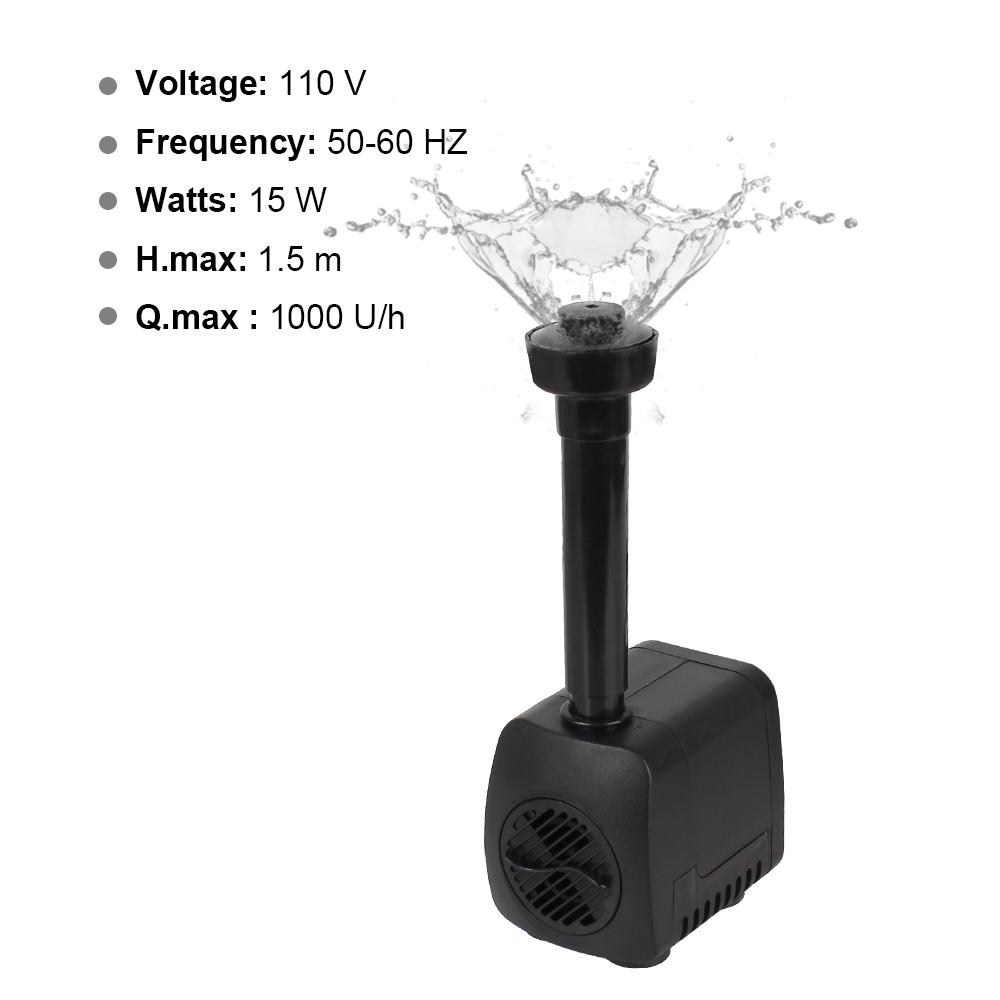 Garden Aquarium Fountain EU Plug with 12 LED Light Water Pump Waterproof Ultra-quiet with Power Cord 15 W