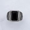 Винтажное кольцо с черным камнем для мужчин, кольцо из нержавеющей стали с зеленым/красным камнем для женщин, амулет, ювелирное изделие, подарок