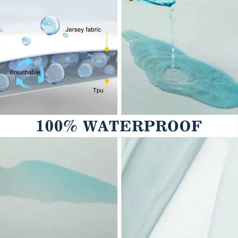 Водонепроницаемая простыня на резинке, постельное покрывало, простыня, однотонная, для матраса, мягкая, дышащая, бесшумная, с глубоким карманом, большого размера