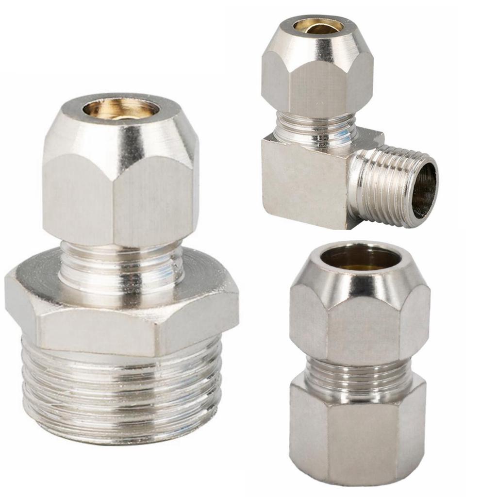1/8" 1/4" 3/8" 1/2" BSPP Наружная Внутренняя 4 6 8 10 12 14 16 мм Трубный Компрессионный Соединитель Фитинг Латунный Трубный Фитинг Угольник Вода Газ Масло