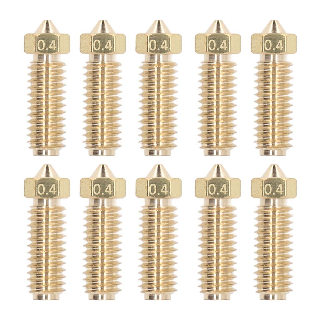 10Pcs 3D Printer Brass Nozzle Strong Heat Conduction Smoothly Inner Wall M6 Brass Nozzle for Kobra3