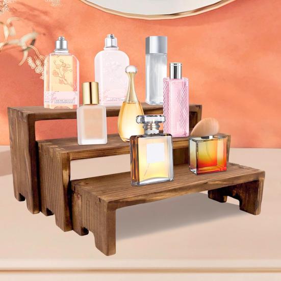 3-Piece Display Stand Wood Risers Rustic Display Risers Combination Type Display Stand
