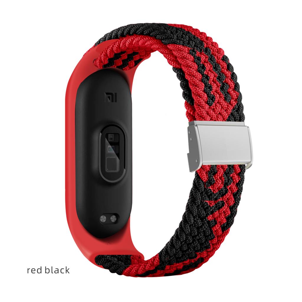 Браслет для Mi band 7 Ремешок Эластичный регулируемый металлический Плетеный нейлон Miband4 miband 5 correa pulseira для xiaomi Mi band 4 3 5 6