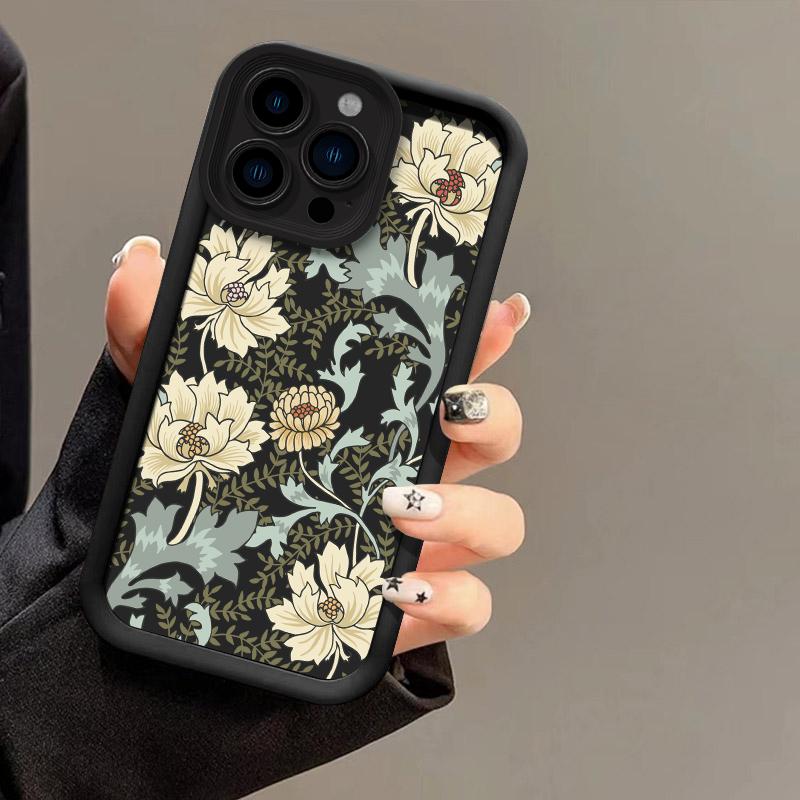 Retro William Morris Floral Print Phone Case for iPhone 17 16 15 14 13 12 11 Series Pro Max Plus Double Layer Protection