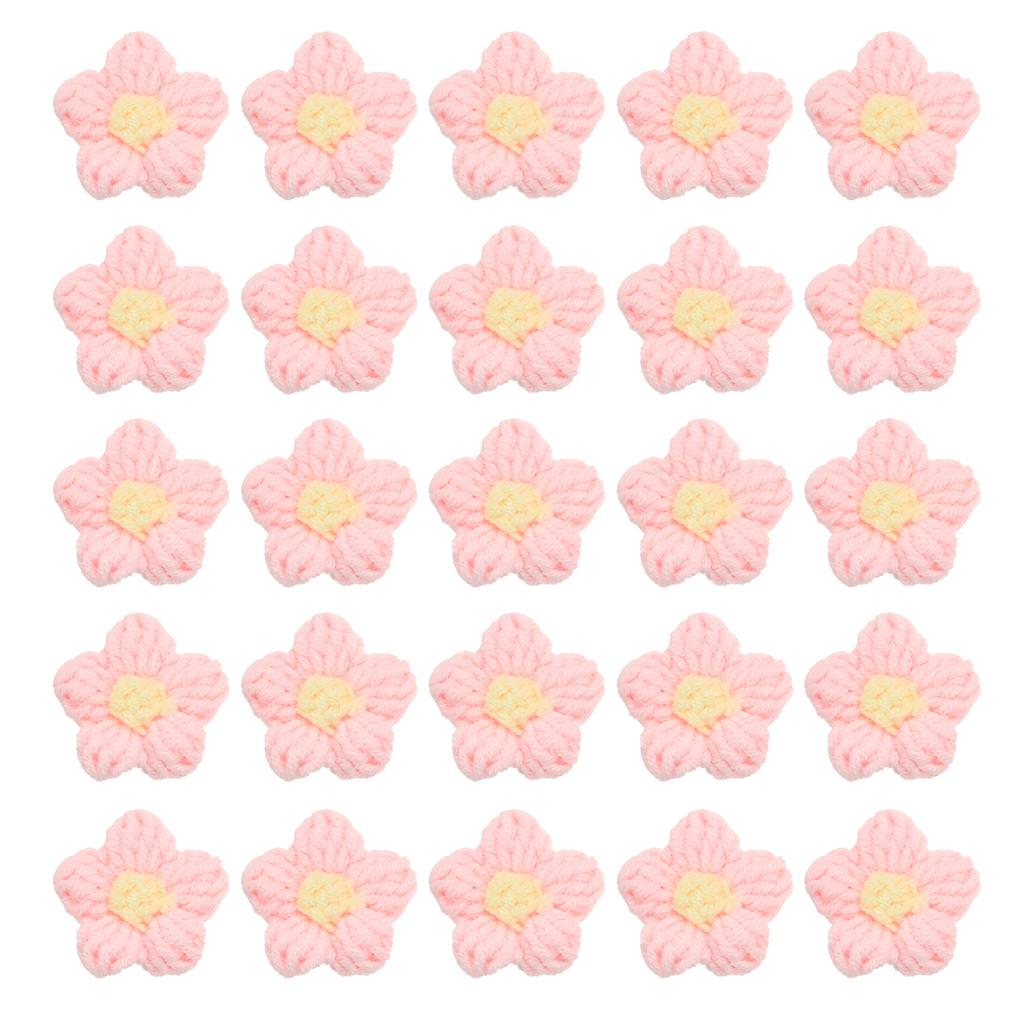 36pcs Crochet Flowers Applique Flowers for Craft Sewing Crochet Flowers Bouquet DIY Hair Clothes Party Craft Christmas Decor