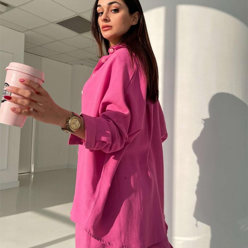 Кардиган, брючные костюмы, одежда для дома, женская одежда из 2 предметов, одежда для сна, зима-осень, ночная рубашка, однотонная винтажная элегантная базовая свободная повседневная домашняя одежда