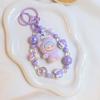 Cartoon Resin Beaded Keychain Cute Doll Pendant Keychains Kawaii Phone Chain Exquisite Backpack Decoration Accessories Gifts
