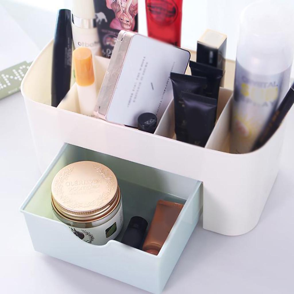 Plastic Desktop Cosmetic Box with Small Drawer Multifunctional Desk Storage Box