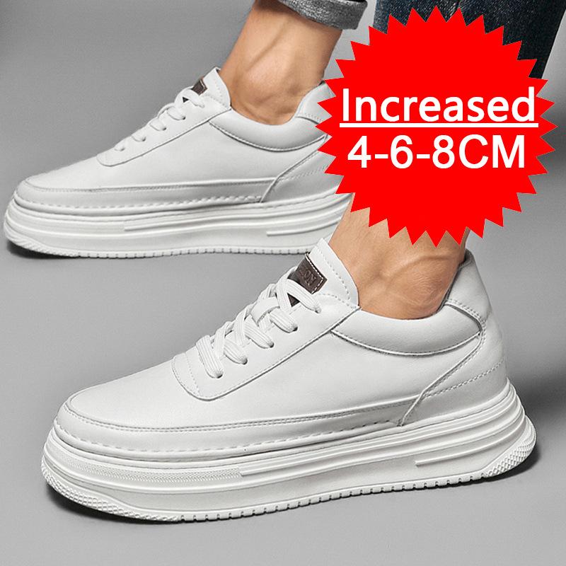 Men Leather 6/8CM Invisible Inner Height Increasing Shoes Outdoor Fashion For With Thick Soles Breathable Men Shoes Formal Shoes