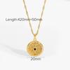 Waterproof Vintage Sun Pendant Necklace Gold Color Sun Flower Geometric Neck Chain  Women