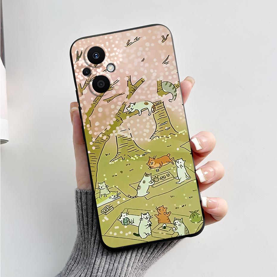 Для Oppo Reno7 Z 5G Чехол Reno 7 8 Lite Мультяшный Медведь Лягушка Мягкий Силиконовый Чехол для Телефона Для Oppo Reno 7Z 8Z Reno7Z 5G Задняя Крышка Capa