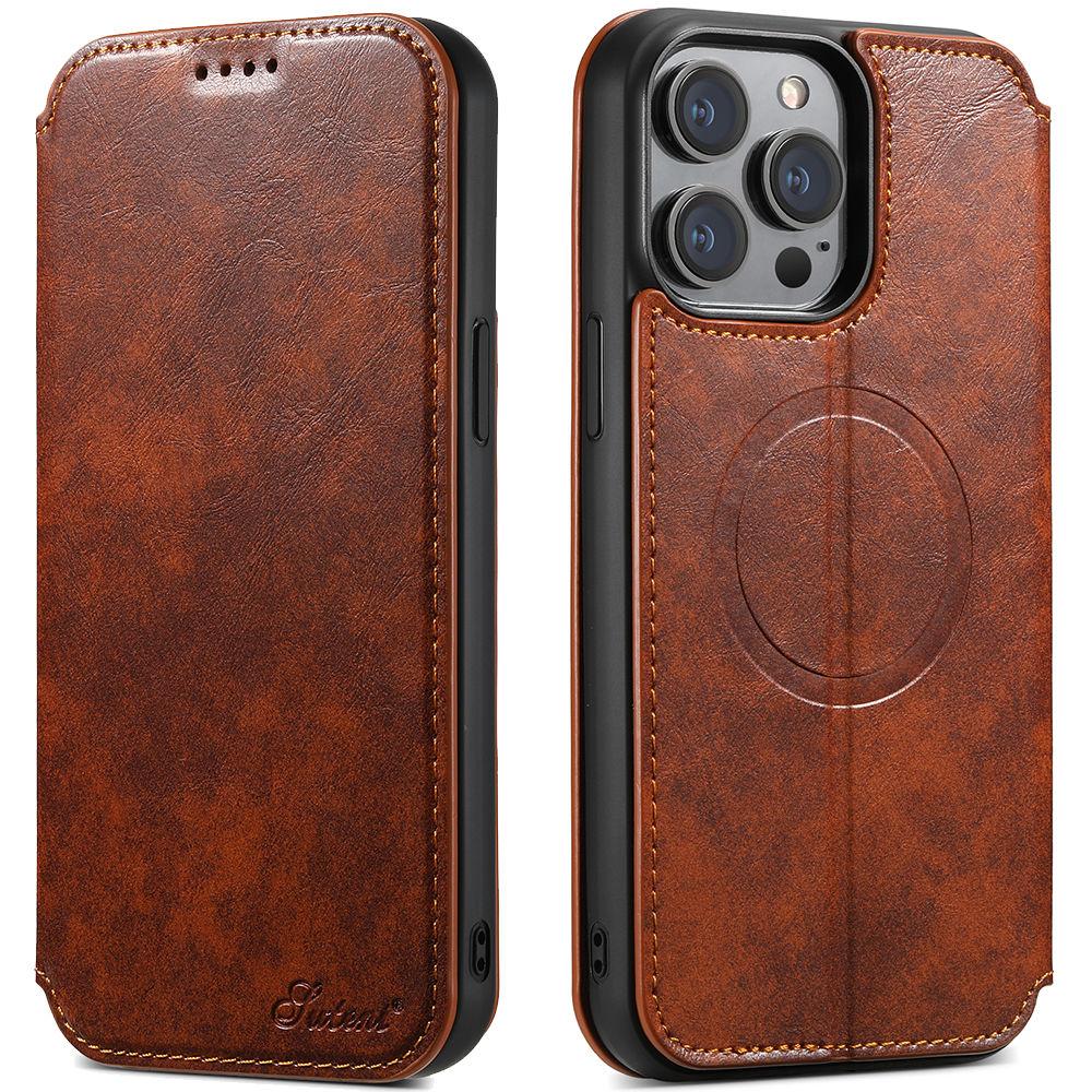 Для iPhone 15 14 13 12 Pro Max Чехол-кошелек [Совместим с Mag-Safe] Магнитная кожаная книжка с подставкой и держателем для карт