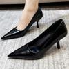 Туфли на высоком каблуке с острым носком во французском стиле, новинка весны и осени 2025 года, универсальные женские офисные туфли с неглубоким носком Zapatos De Mujer