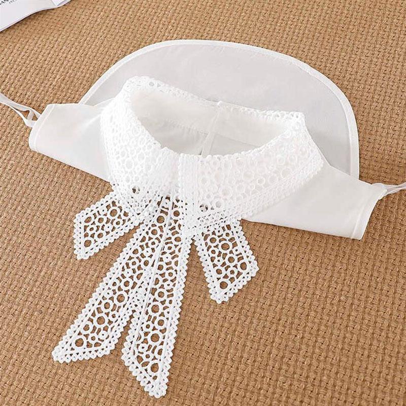 Women Fake Collar Half Shirt Ladies Shirt Fake False Collar For Women Black Woman Detachable Collar Lace Lapel Faux Col Tie