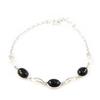 [H3480] - Silver Bracelet 'Jesse Noir De Jais' Silver-black (rhodium-plated) - 5 Mm