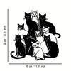 A Group Of Cats Minimalist Metal On Wall Art - Modern Home Decor For Bedroom, Living Room, Or Bathroom.