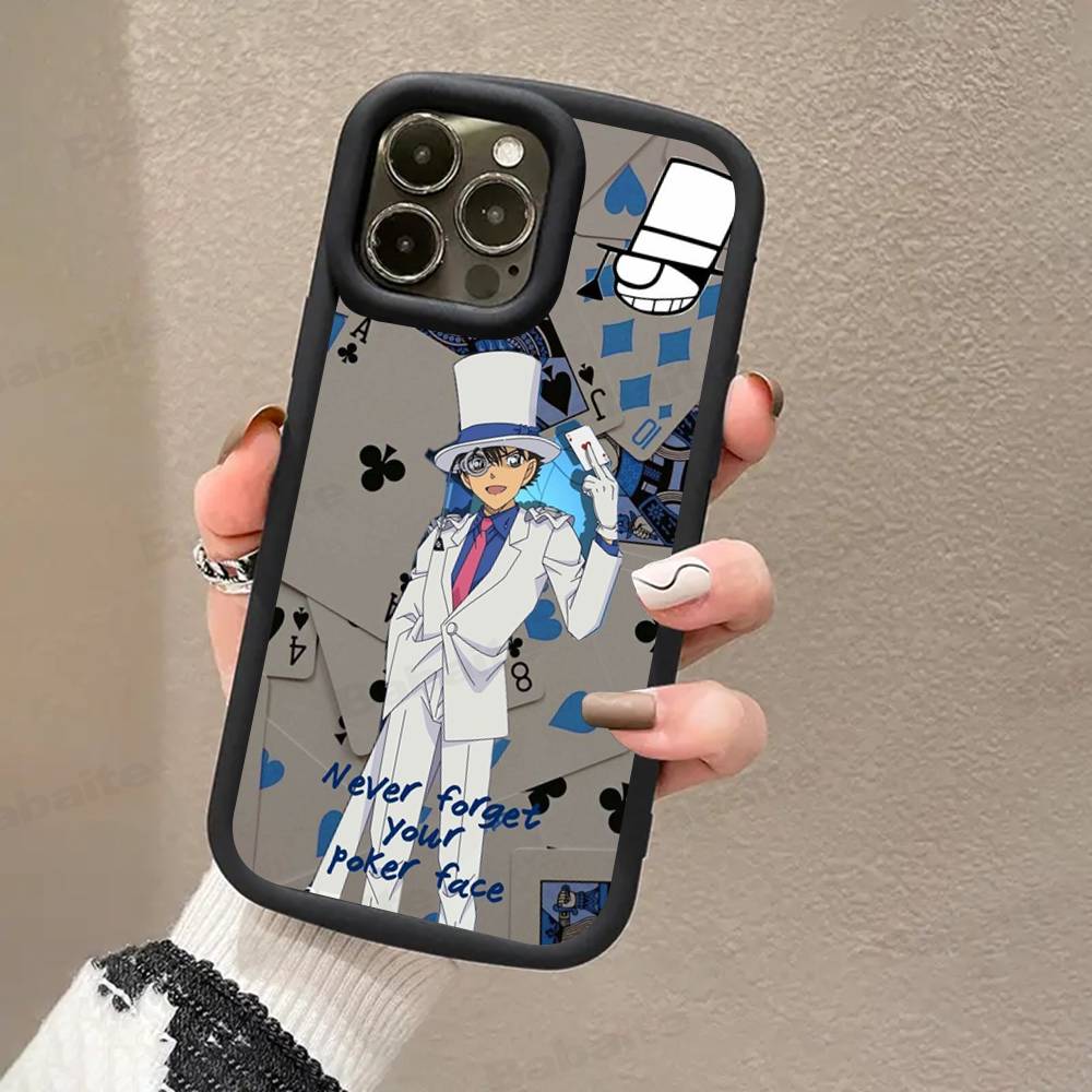 Детектив Конан МУЛЬТФИЛЬМ Для IPhone 17 Pro Max 16 15 14 13 12 11 Plus Черный Мягкий Чехол для Телефона
