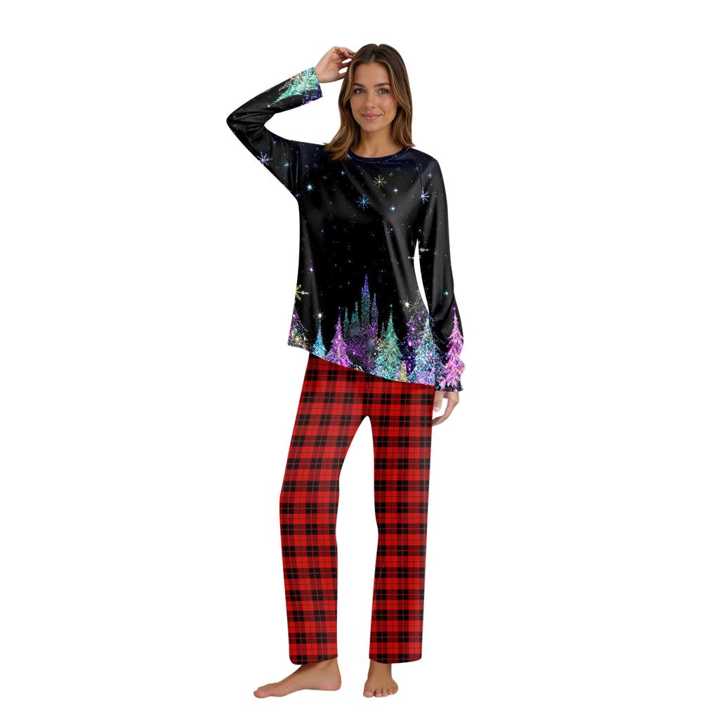 Комплект из топа и брюк с рождественскими принтами для всей семьи Одинаковые комплекты для всей семьи