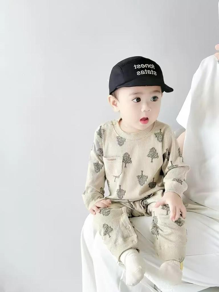 Baby Clothes for Boys Rompers Coveralls Baby Clothes Newborn Clothes Going Out Cute Baby Clothes Long Sleeves Innerwear Baby Shower Gift 80 Front [YIN