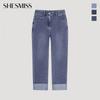 [shs Miss] Cutting Turn Up Slim Denim Pants Ssmslo12010