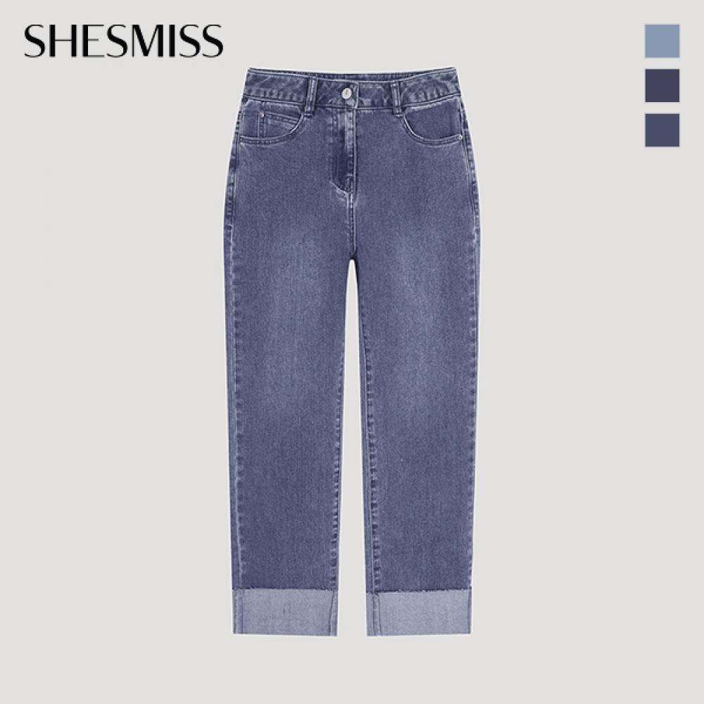 [shs Miss] Cutting Turn Up Slim Denim Pants Ssmslo12010