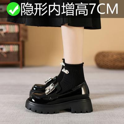 Весенние новые туфли на платформе со стразами, увеличивающие рост, из маленькой кожи, для работы, маленький размер 333