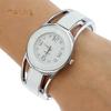 Women's Fashion Open Metal Band Quartz Analog Round Dial Bracelet Wrist Watch Trinket