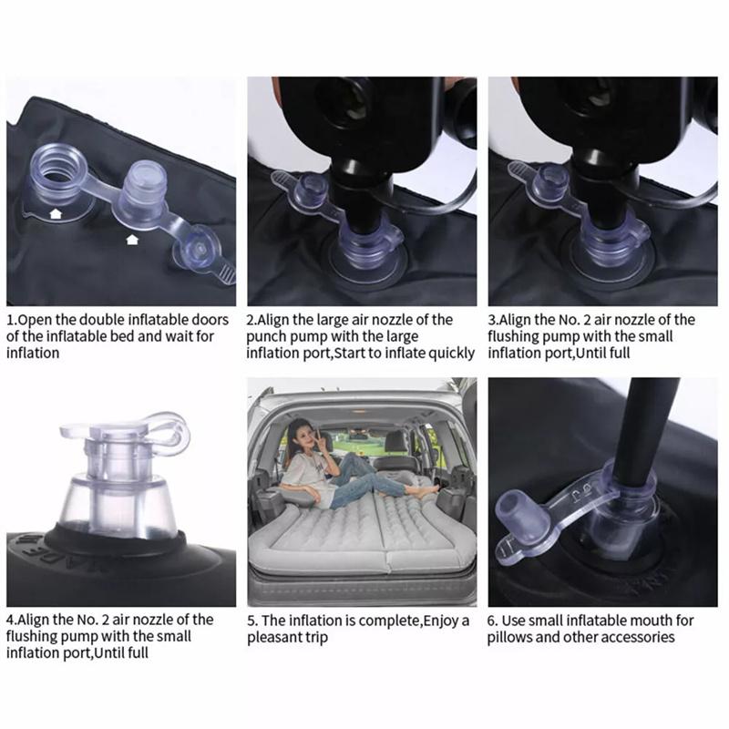 Portable Suv Travel Air Mattress Cushion Inflatable Car Bed Mattress Car Camping Mattress With 2 Pillows Outdoor Camping Cushion