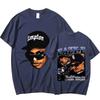 Футболка с графическим принтом рэпера 90-х Eazy E 2026 Мужская Винтажная Харадзюку Женская Футболка с коротким рукавом Хлопковая Футболка Хип-Хоп Уличная Одежда