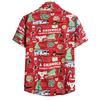 Мужская мода в этническом стиле с коротким рукавом, повседневная гавайская рубашка с принтом, блузка, футболка
