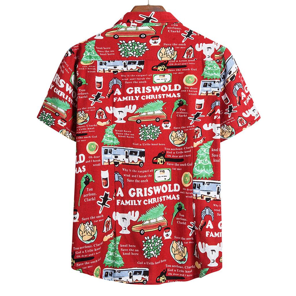 Мужская мода в этническом стиле с коротким рукавом, повседневная гавайская рубашка с принтом, блузка, футболка